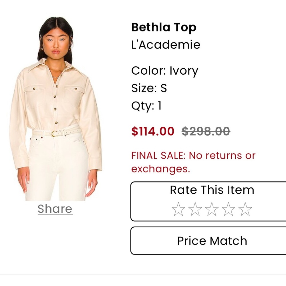 Oversized Faux Leather Button up Revolve